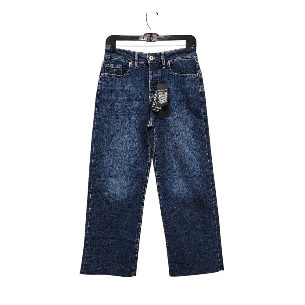 Outland Denim Women's Sienna Cropped Wide Leg Button Fly Denim Jeans Sz 26
